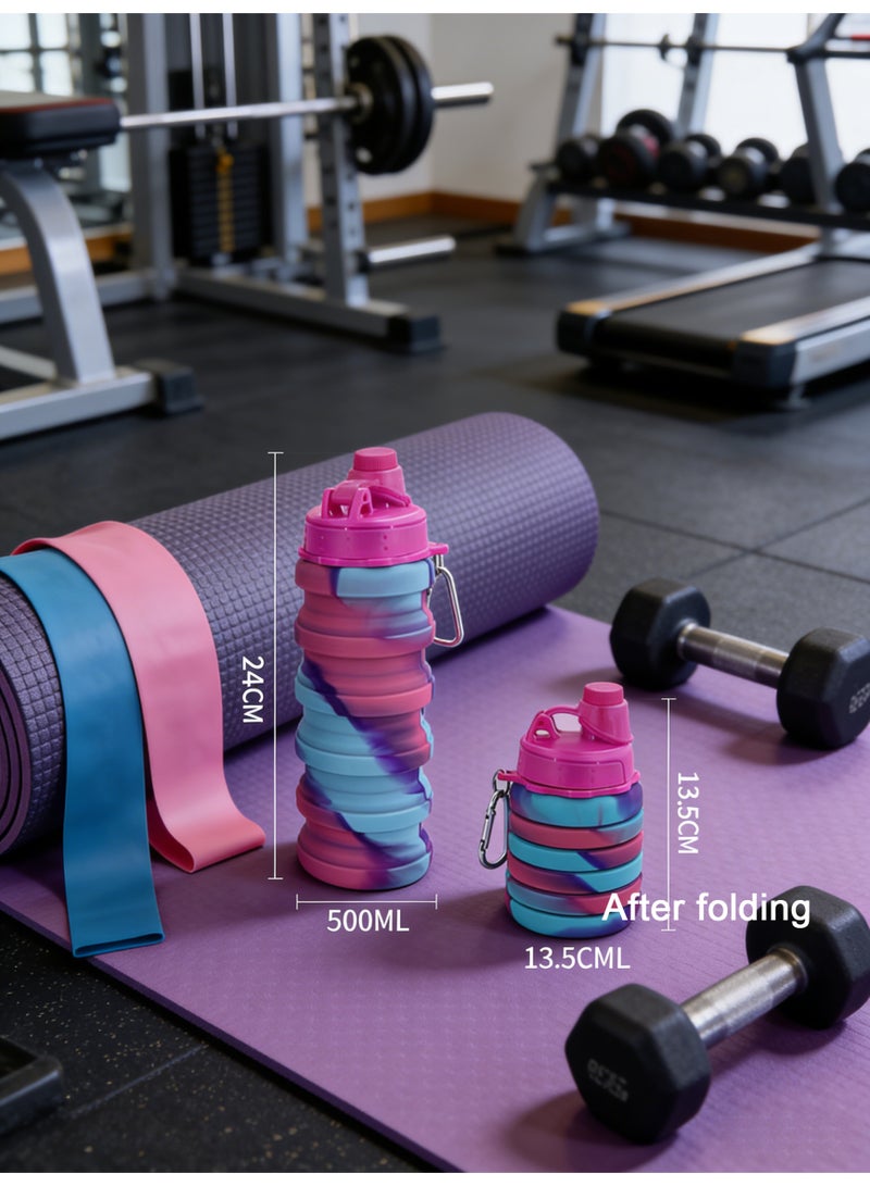 بيوينتي زجاجة مياه قابلة للطي ، لا تحتوي على BPA ، زجاجة مياه قابلة للطي من السيليكون ، مناسبة للسفر اللياقة البدنية للتخييم ، زجاجة مياه محمولة - Image 3